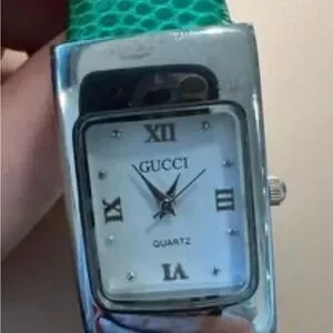 Gucci | Accessories | Gucci Stainless Steel Watch With Green  display picture 2